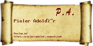 Pieler Adolár névjegykártya